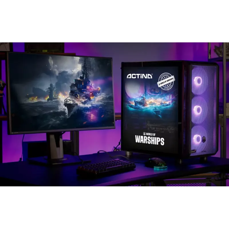 Komputer stacjonarny ActiveJet MIDI Tower AMD Ryzen 7 9700X, 32GB DDR5 6000MHz, 1TB SSD, Radeon RX 9060 XT 16GB, Windows 11 Pro, 850W, Czarny