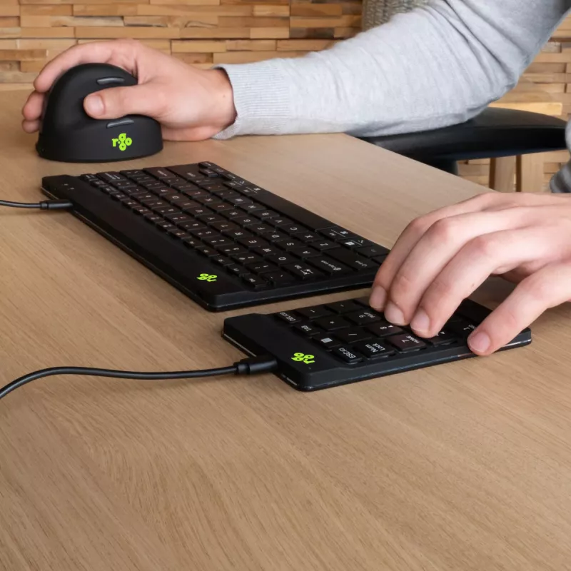 R-Go Tools Numeric keypad R-Go Numpad Break, ergonomiczna klawiatura numeryczna z oprogramowaniem do przerw, przewodowa, czarna