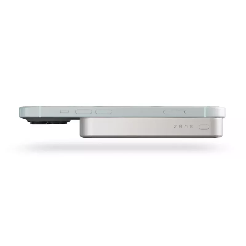 ZENS Powerbank cienki Qi2 Al 10000mah biały