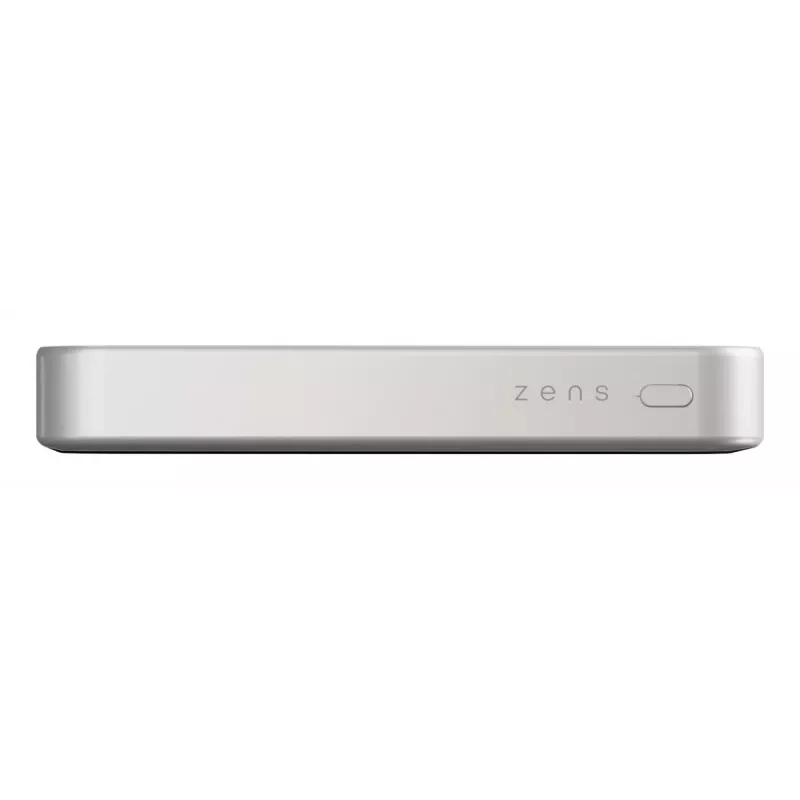 ZENS Powerbank cienki Qi2 Al 10000mah biały