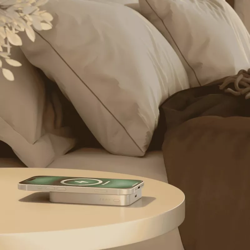 ZENS Powerbank cienki Qi2 Al 10000mah biały