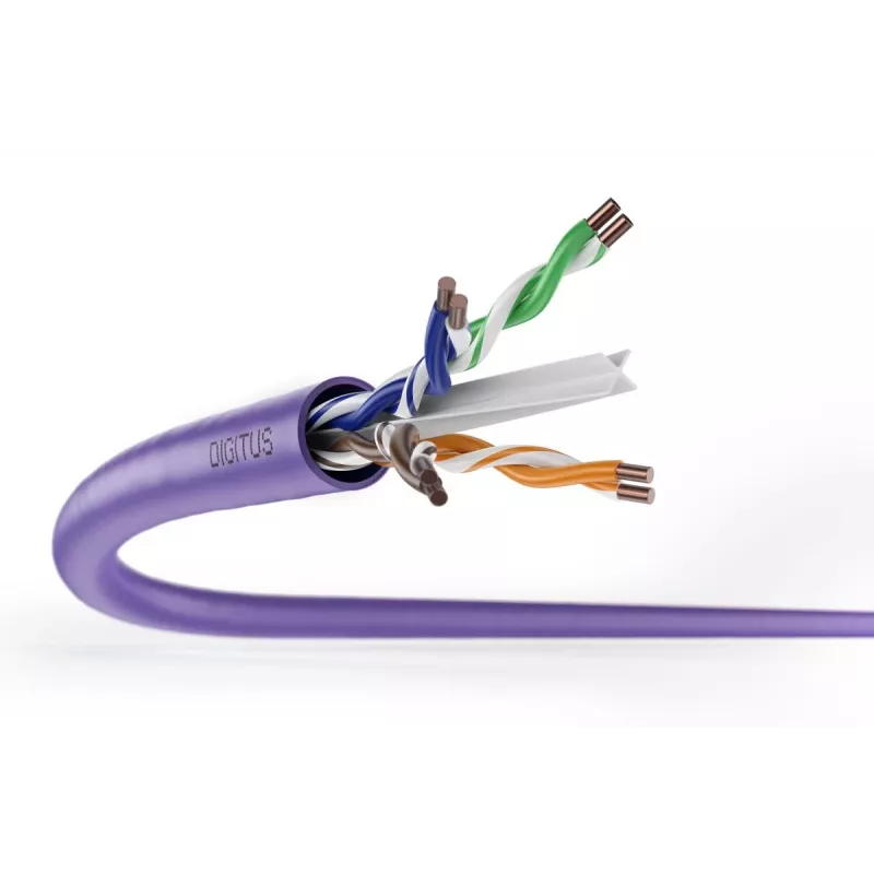 Kabel instalacyjny DIGITUS - CAT6 - U/UTP - B2ca - 100m - fioletowy