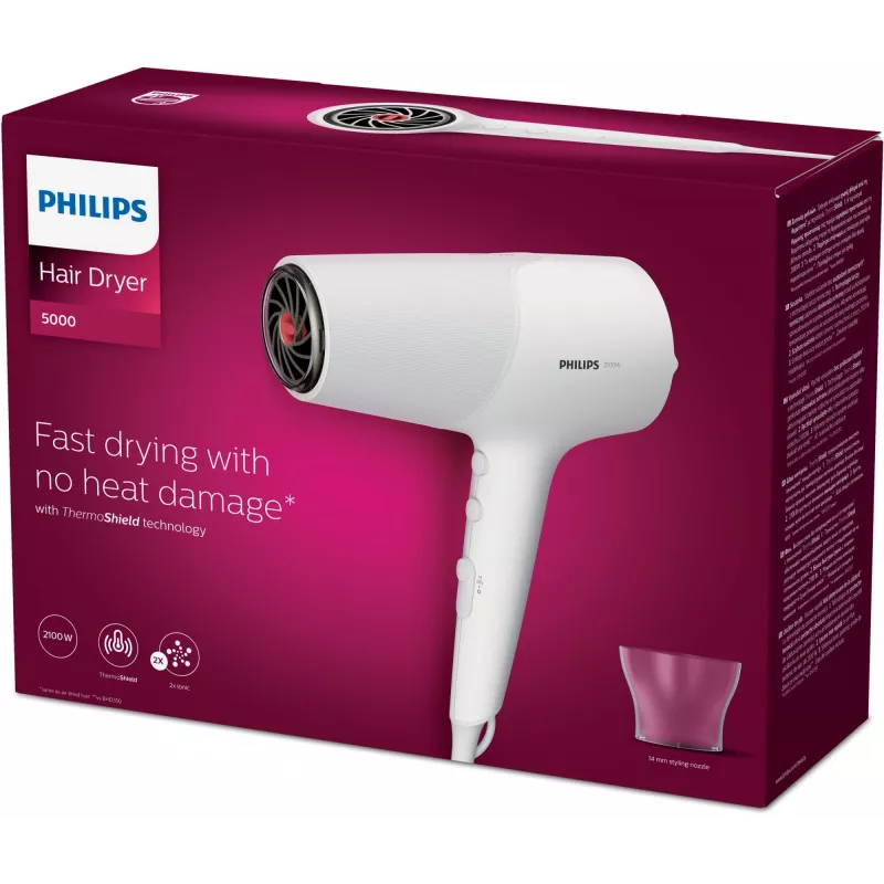 Suszarka do włosów Philips 5000 series BHD500/00 2100 W Biały