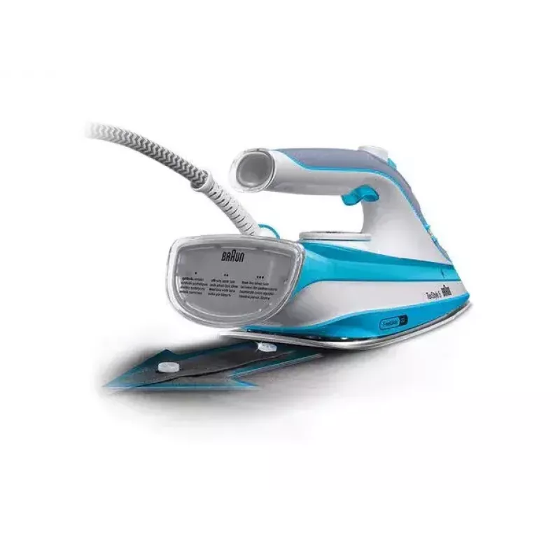 Żelazko suche i parowe Braun TexStyle 5 SI 5006 BL Stopa ceramiczna 2600 W niebieskie, szare, białe