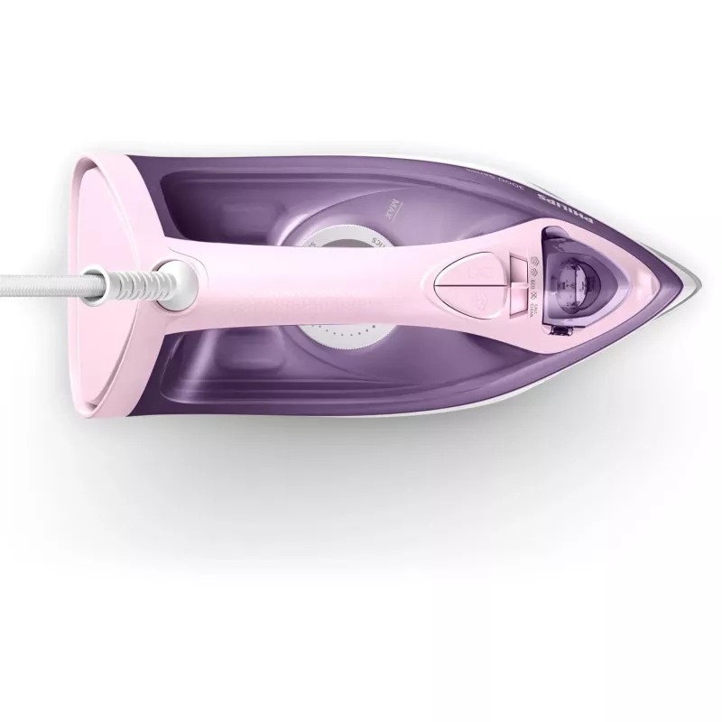 Żelazko Philips serii 3000 DST3020/30, żelazko parowe, ceramiczna stopa, 2200 W, różowe, fioletowe