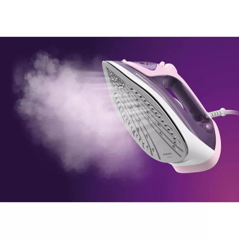 Żelazko Philips serii 3000 DST3020/30, żelazko parowe, ceramiczna stopa, 2200 W, różowe, fioletowe