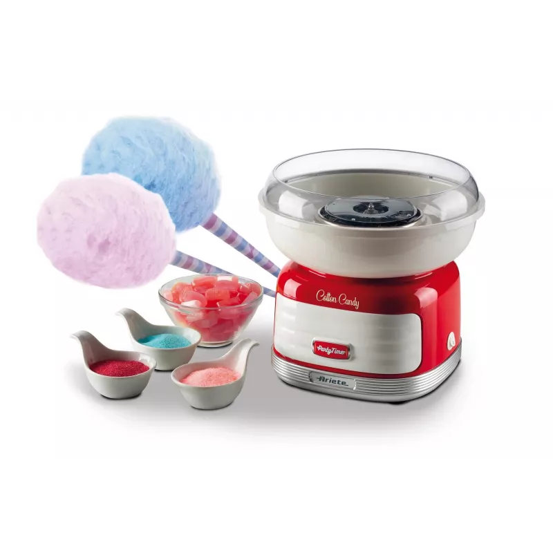Ariete Cotton Candy maszynka do waty cukrowej, 450 W, czerwony, czerwony, twarde cukierki, cukier granulowany, 500 W, 280 mm, 280 mm, 265 mm