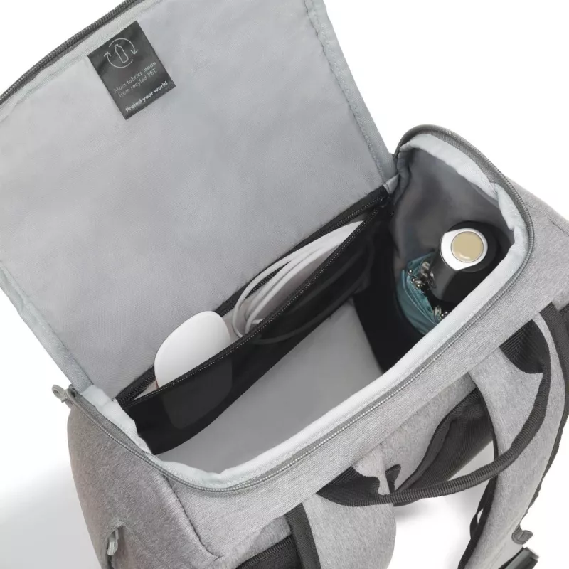 DICOTA Backpack Eco Motion - plecak na notebooka 13-15.6 inch, jasnoszary / 600d poliester RPE