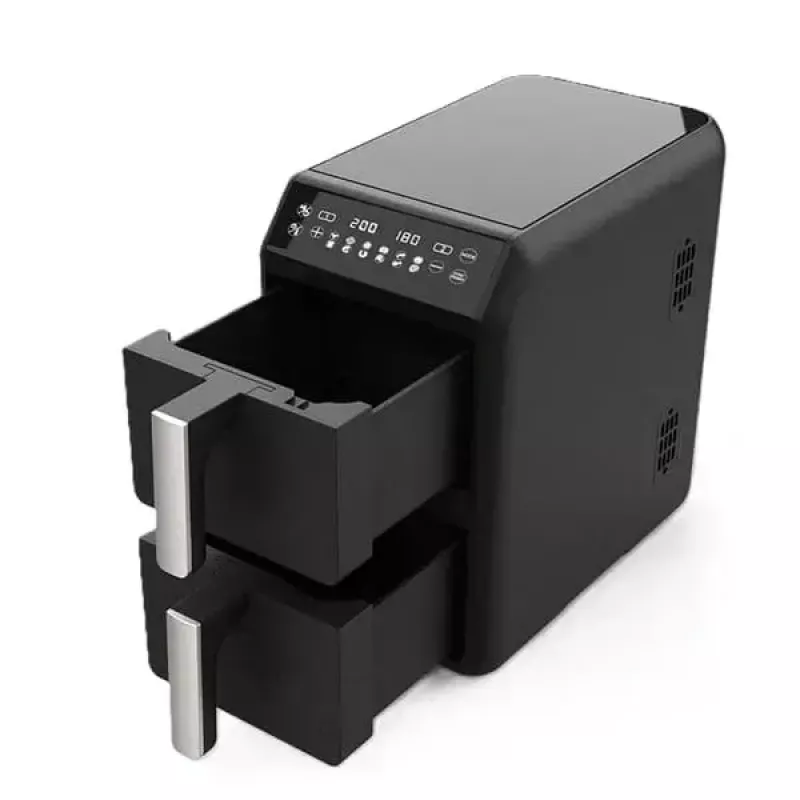 Elektryczna frytkownica beztłuszczowa Maestro MR-761, pojemność 10 l, 2400 W, 12 programów, 80–200°C, podwójna konstrukcja, czarny