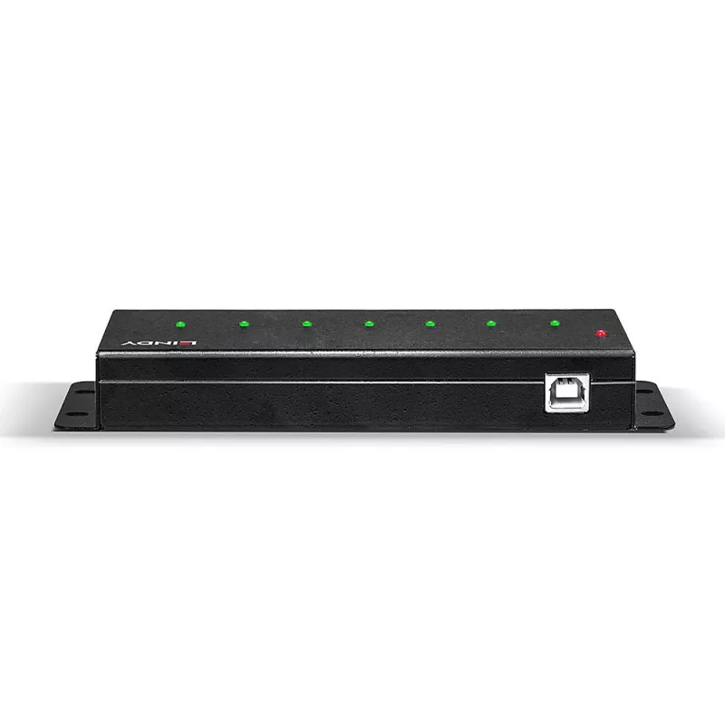 Lindy 7 Port USB 2.0 Metal Hub, USB 2.0 Type-B, USB 2.0, 480 Mbit/s, czarny, metal, 1.8 m