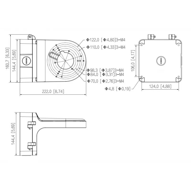 Uchwyt Dahua Technology DH-PFB206W uniwersalny biały gwint 3/4 cala