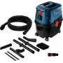Odkurzacz cylindryczny Bosch GAS 15 PS Professional — na sucho, 1100 W, worek na kurz 15 l, zbiornik na ciecz 8 l, 270 mbar