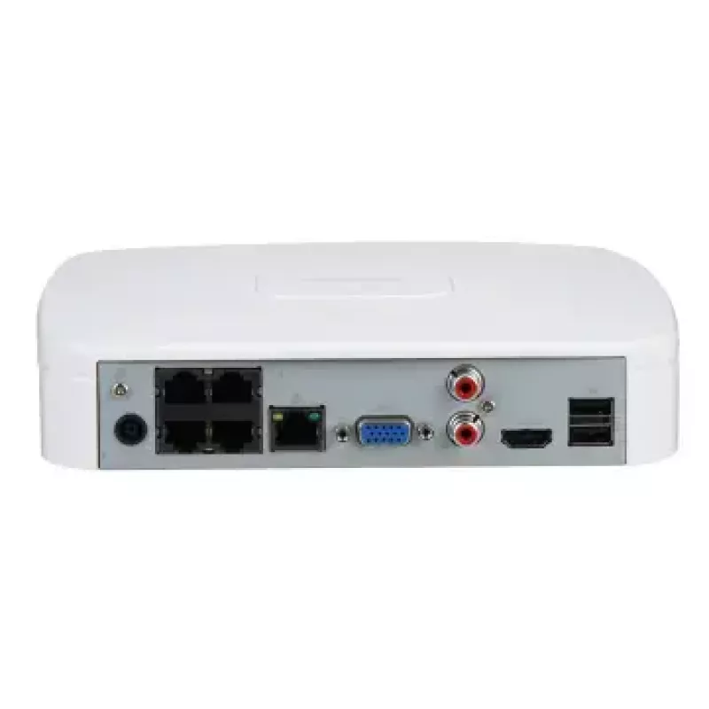 Sieciowy rejestrator wideo DAHUA NVR4104-P-EI — 4-kanałowy NVR, do 3840×2160, dysk SATA, 1U, biały