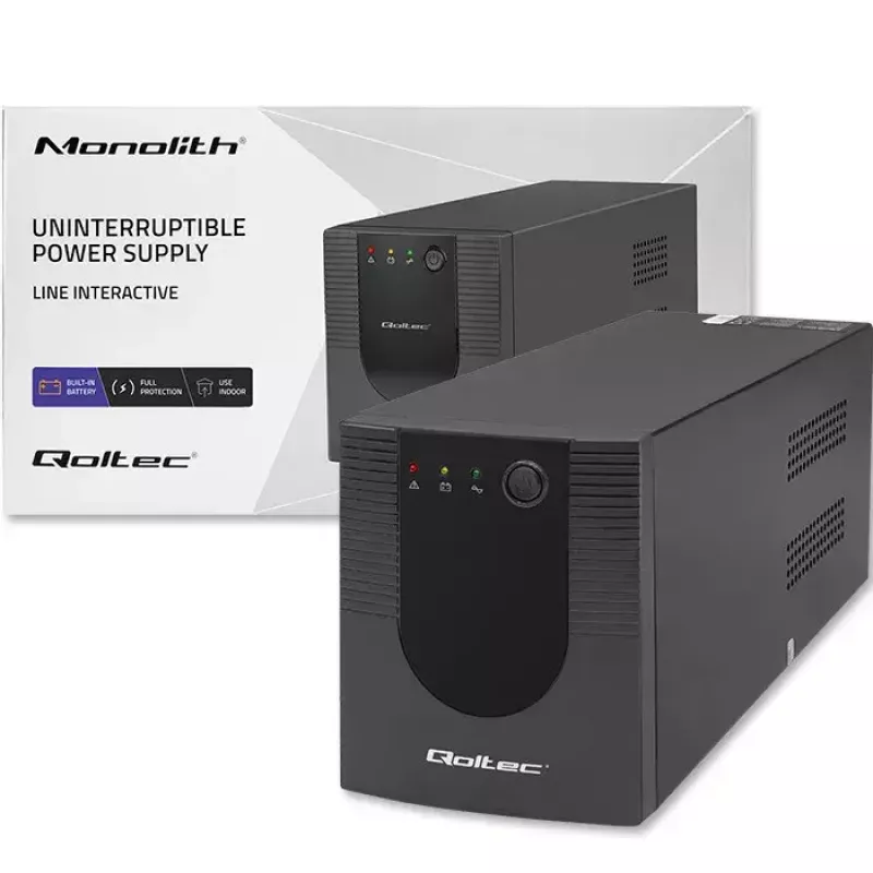 Qoltec UPS 53776 Line-Interactive 1.5 kVA 900 W 4 gniazda AC