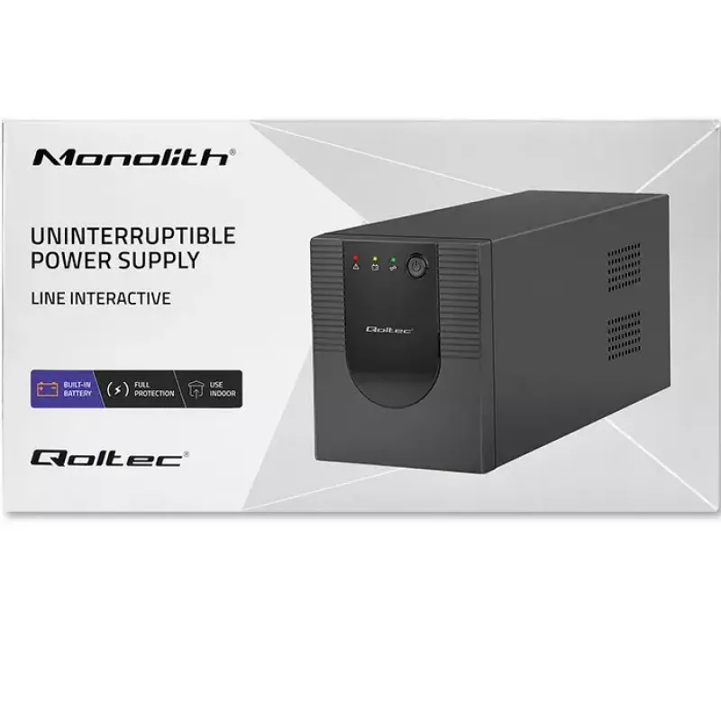Qoltec UPS 53776 Line-Interactive 1.5 kVA 900 W 4 gniazda AC