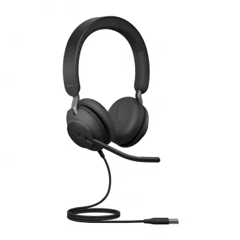 Jabra Evolve2 40 USB-A, MS Teams Stereo, Przewodowy, Biuro/Call center, 20 - 20000 Hz, 188 g, Słuchawki, Czarny