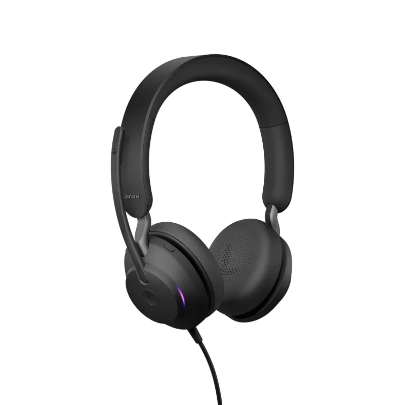 Jabra Evolve2 40 USB-A, MS Teams Stereo, Przewodowy, Biuro/Call center, 20 - 20000 Hz, 188 g, Słuchawki, Czarny
