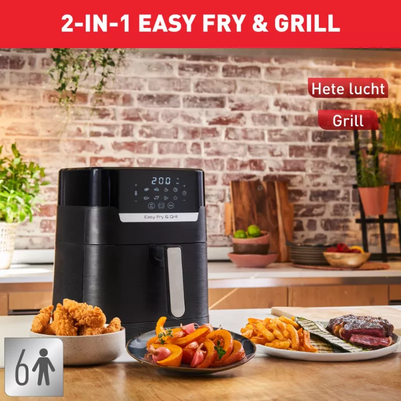 Tefal Easy Fry & Grill EY5058 Pojedynczy 4,2 l Wolnostojący 1550 W Frytownica na gorące powietrze Czarny