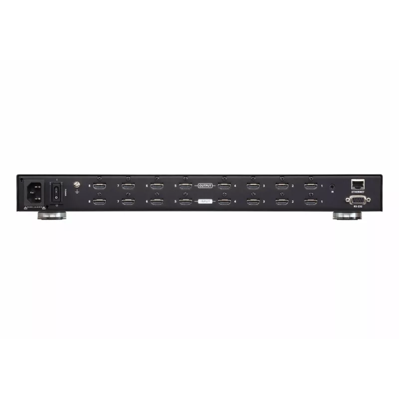 ATEN 8X8 True 4K HDMI Matrix Switch, przełącznik matrycowy AV, 18 Gbit/s, 600 MHz, 4096 x 2160 pikseli, 4096 x 2160, 3840 x 2160, 1920 x 1200, czarny
