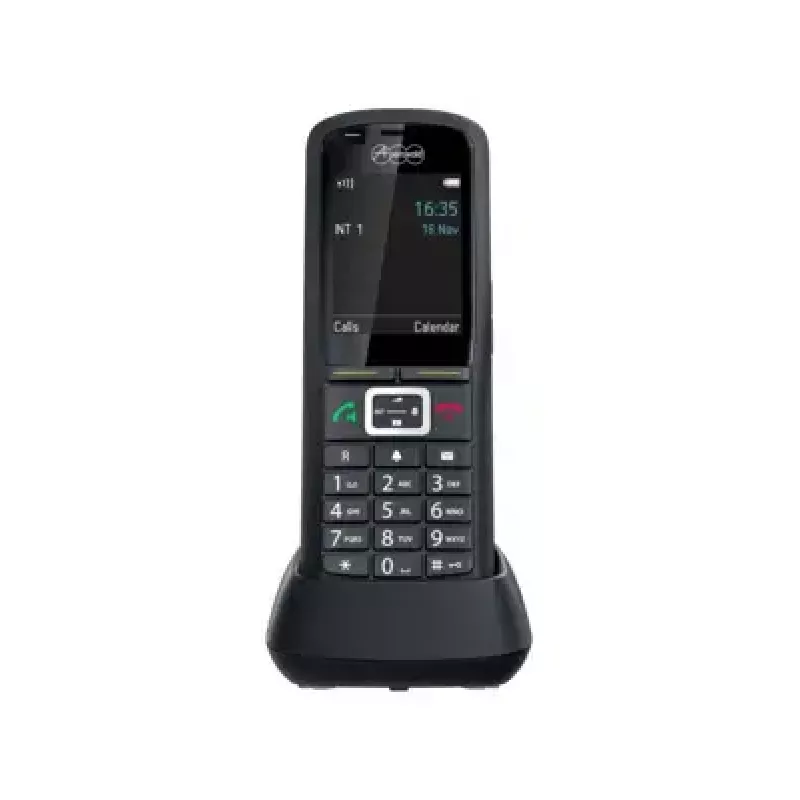 Słuchawka DECT Auerswald COMfortel M-730 — bezprzewodowy telefon biurkowy, wyświetlacz 2,4 cala, zestaw głośnomówiący, identyfikacja rozmówcy, SMS, czarny