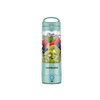 Sport blender NUTRIBULLET Portable 0,475 L niebieski, zasilany bateriami, pojemnik Tritan, ostrza ze stali nierdzewnej