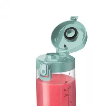 Sport blender NUTRIBULLET Portable 0,475 L niebieski, zasilany bateriami, pojemnik Tritan, ostrza ze stali nierdzewnej