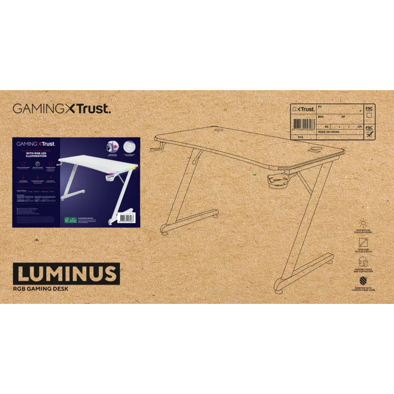 Trust GXT 709W LUMINUS biały