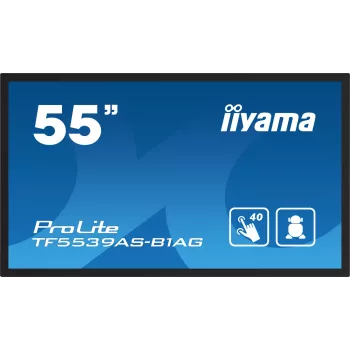 iiyama TF5539AS-B1AG Wyświetlacz reklamowy Kiosk design 138,7 cm (54,6 cala) LED 435 cd/m² 4K Ultra HD Czarny Ekran dotykowy Wbudowany procesor Android 11 24/7