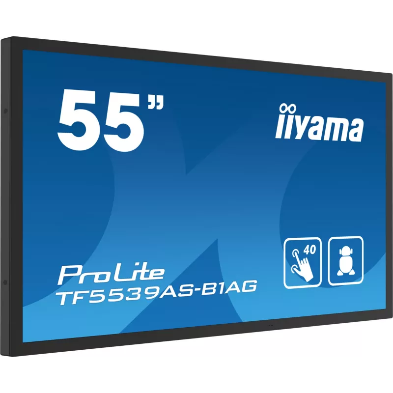 iiyama TF5539AS-B1AG Wyświetlacz reklamowy Kiosk design 138,7 cm (54,6 cala) LED 435 cd/m² 4K Ultra HD Czarny Ekran dotykowy Wbudowany procesor Android 11 24/7