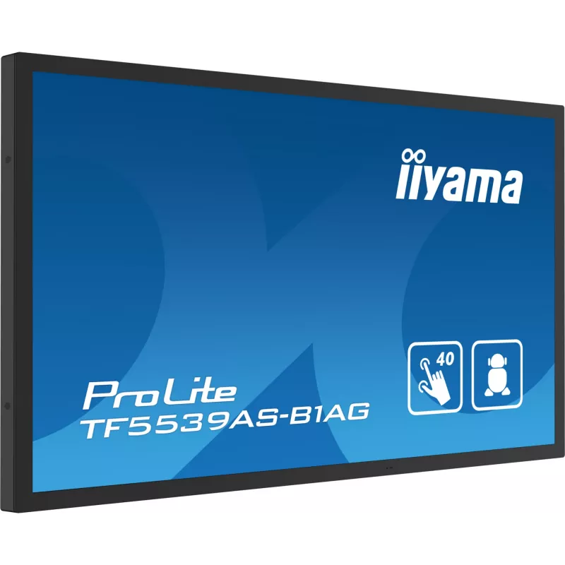 iiyama TF5539AS-B1AG Wyświetlacz reklamowy Kiosk design 138,7 cm (54,6 cala) LED 435 cd/m² 4K Ultra HD Czarny Ekran dotykowy Wbudowany procesor Android 11 24/7
