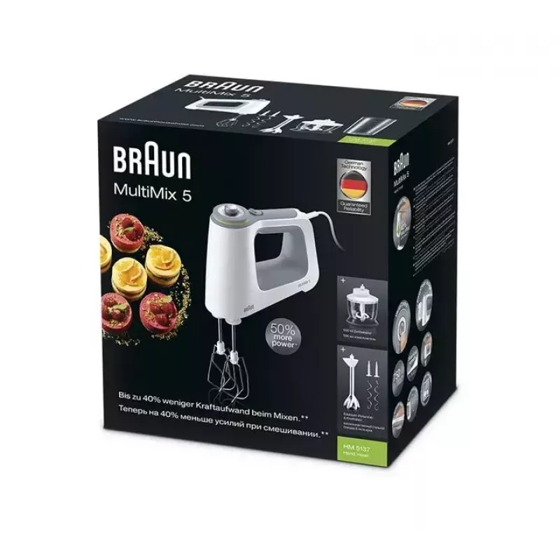 Braun MultiMix 5 HM 5137 Mikser ręczny 750 W Szary, Biały
