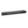 Equip 16-portowy ekranowany panel krosowy kat. 6, czarny, RJ-45, złoto, Cat6, montaż w szafie rack, 1U, czarny
