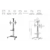 Equip 650602 37-70” 90° Obrotowy Wózek Pod Pojedynczy Wyświetlacz LFD, 50 kg, 94 cm (37 cali), 177,8 cm (70 cali), 200 x 200 mm, 600 x 400 mm, -12 - 5°