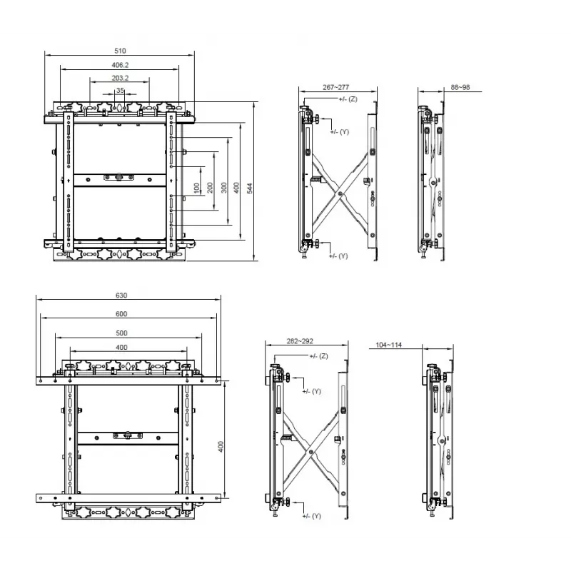 Equip 19–55-calowy uchwyt ścienny Push-In Pop-Out do telewizora, 50 kg, 48,3 cm (19 cali), 139,7 cm (55 cali), 100 x 100 mm, 600 x 400 mm, 0–10°