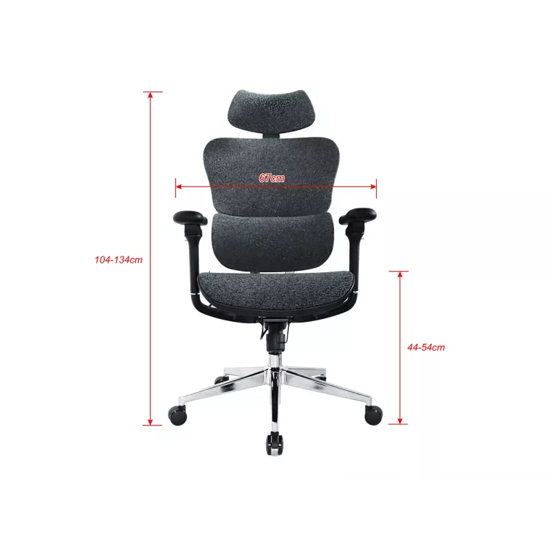 Equip Ergonomic Premium Office Chair with Headrest and Armrests, niebieski Czarny