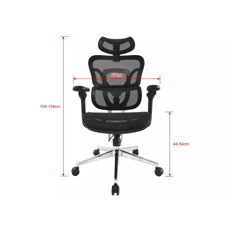 Equip Ergonomic Premium Office Chair with Headrest and Armrests, Czarny