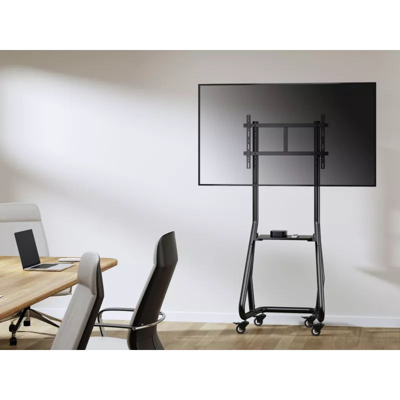 Equip 37-80 cali Wytrzymały wózek pod telewizor, 94 cm (37 cali), 2,03 m (80 cali), 200 x 200 mm, 600 x 400 mm, aluminium, tworzywo sztuczne, stal nierdzewna, czarny