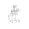 Wózek mobilny z napędem elektrycznym Equip 55-100 cali, 2,54 m (100 cali), 200 x 200 mm, 800 x 600 mm, -10 - 5°, aluminium, plastik, stal nierdzewna, czarny