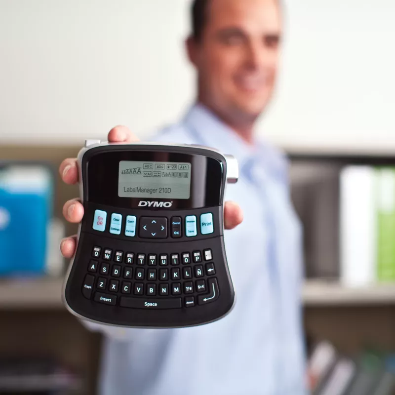 DYMO LabelManager ™ 210D QWERTZ Kitcase, QWERTZ, Termiczny transfer, 180 x 180 DPI, 12 mm/s, Czarny, Szary