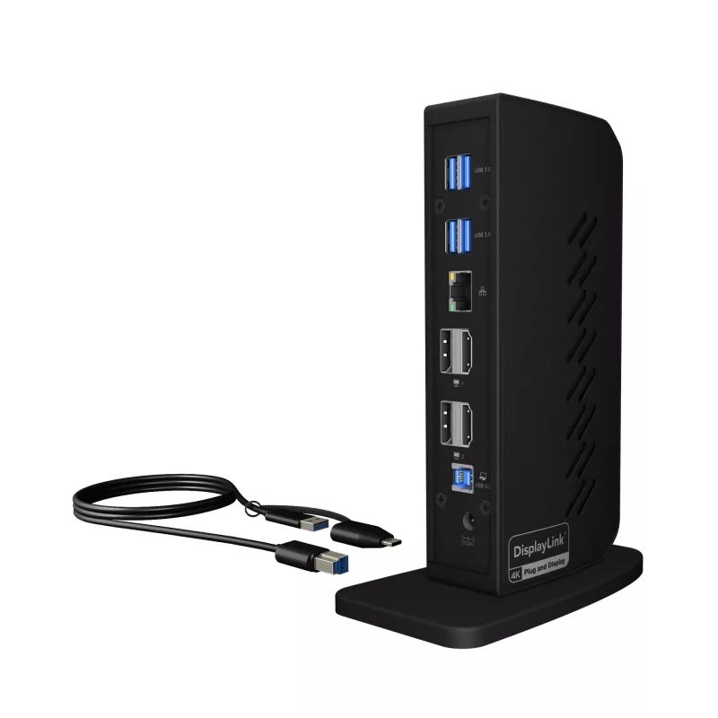 ICY BOX IB-DK2252AC przewodowa stacja dokująca USB 3.2 Gen 1 (3.1 Gen 1) Type-C czarna