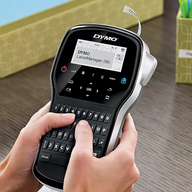 DYMO LabelManager ™ 280 AZERTY, AZERTY, D1, Termotransferowa, 180 x 180 DPI, 15 mm/s, Czarny, Srebrny