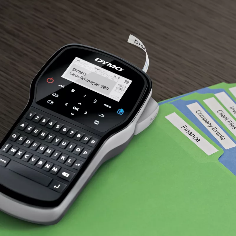 DYMO LabelManager ™ 280 AZERTY, AZERTY, D1, Termotransferowa, 180 x 180 DPI, 15 mm/s, Czarny, Srebrny