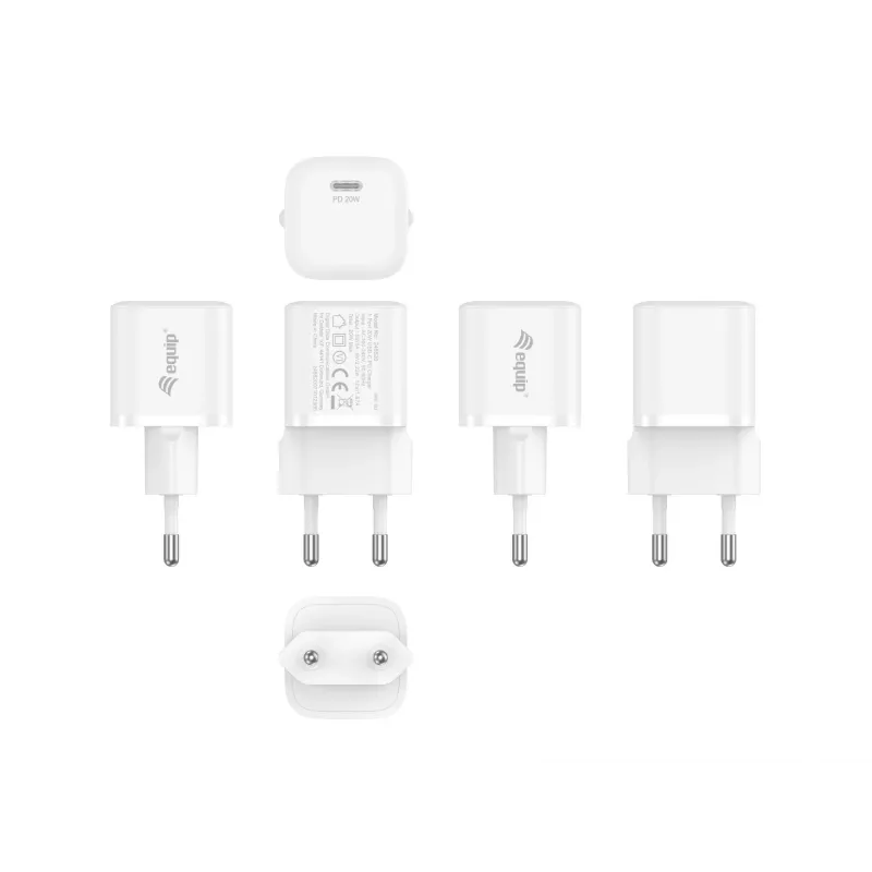 Ładowarka Equip 1-Port 20W USB-C PD, 25 szt./opak., wewnętrzna, AC, 12 V, biała