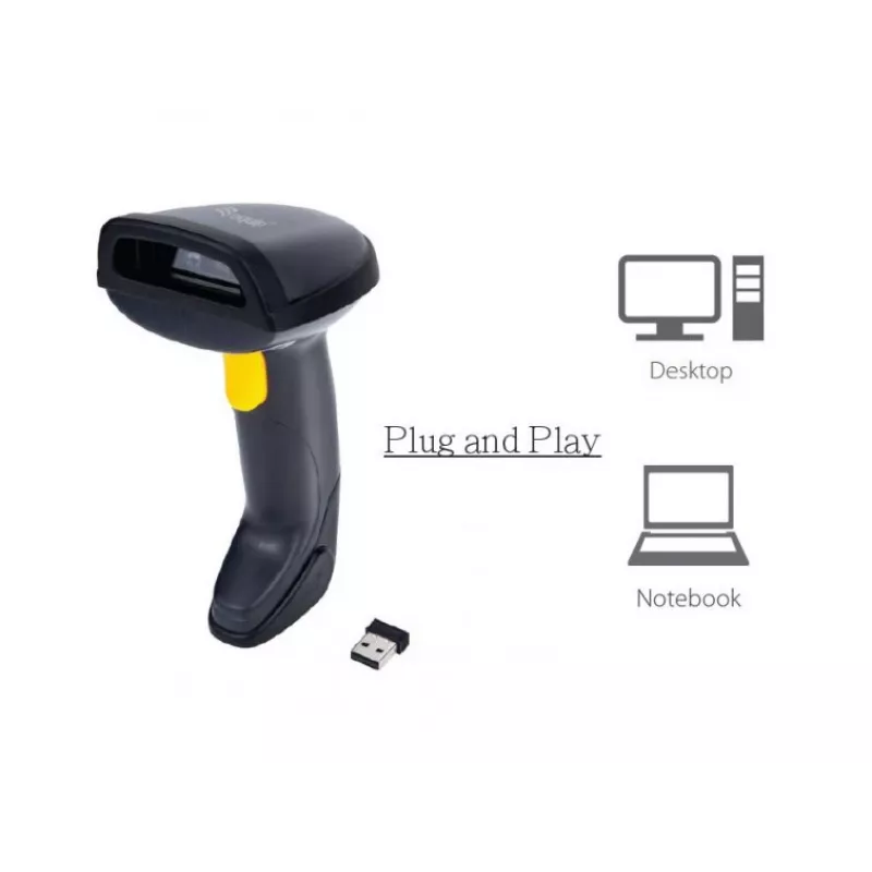 Equip Bezprzewodowy skaner kodów kreskowych 2D Dual Mode 2,4 GHz + Bluetooth, z podstawą