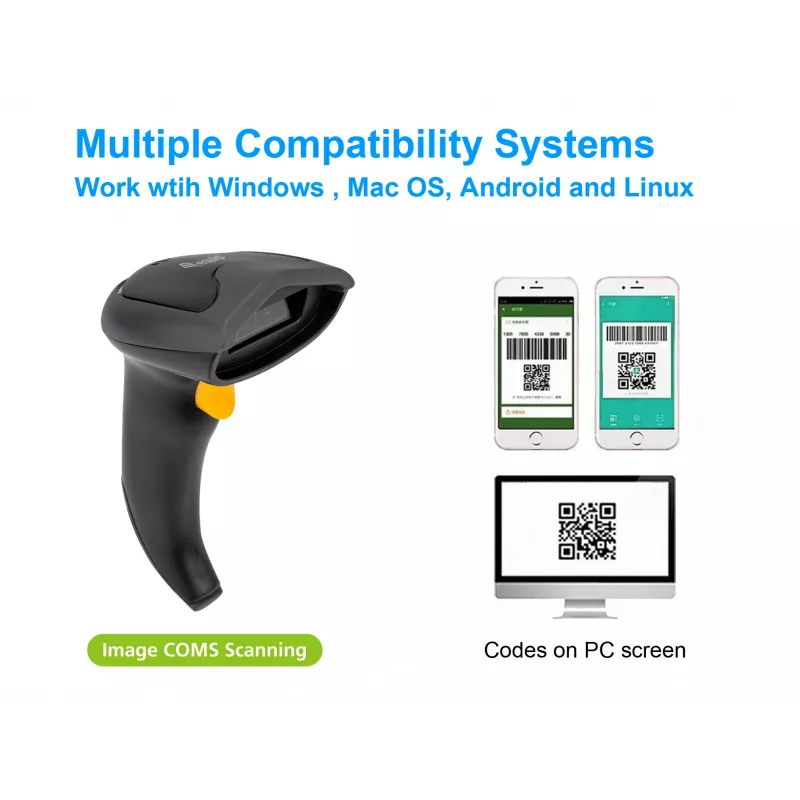 Equip Bezprzewodowy skaner kodów kreskowych 2D Dual Mode 2,4 GHz + Bluetooth, z podstawą