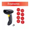 Equip Bezprzewodowy skaner kodów kreskowych 2D Dual Mode 2,4 GHz + Bluetooth, z podstawą