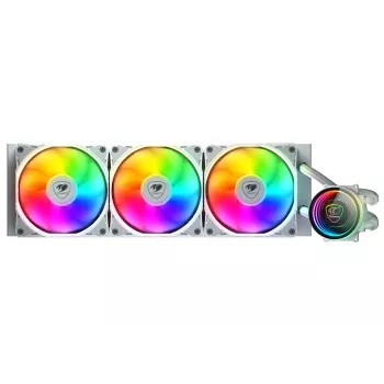 COUGAR CPU Water Cooling, Poseidon Elite 360, ARGB, biały, All-in-one liquid cooler, 12 cm, 500 RPM, 2200 RPM, biały