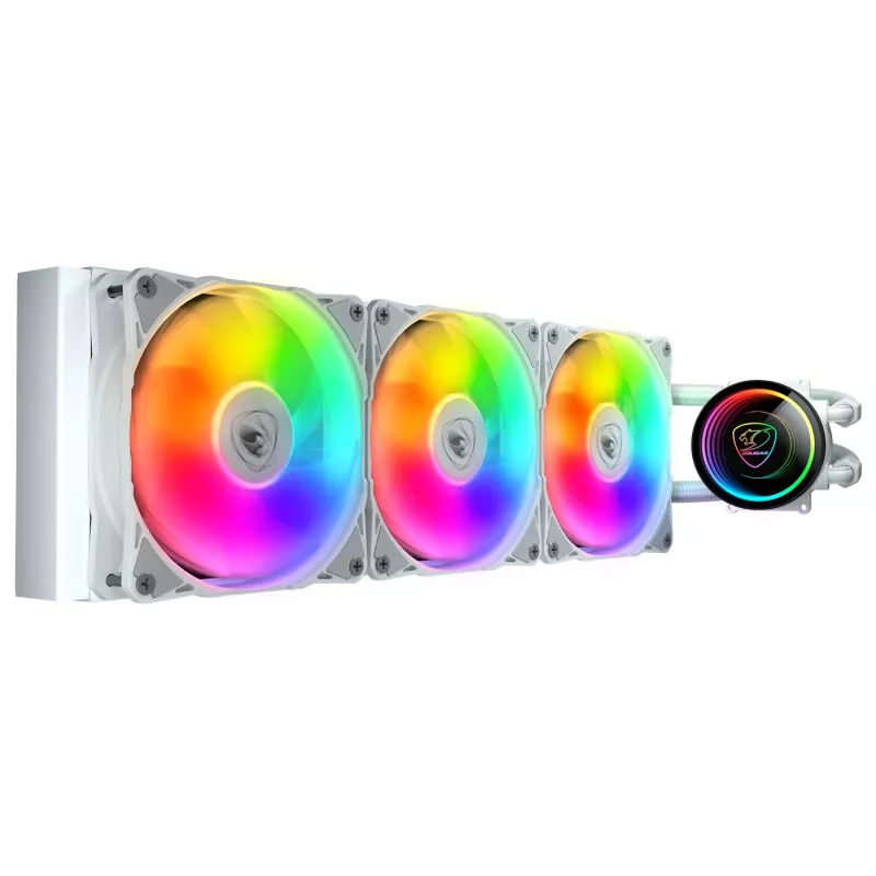 COUGAR CPU Water Cooling, Poseidon Elite 360, ARGB, biały, All-in-one liquid cooler, 12 cm, 500 RPM, 2200 RPM, biały