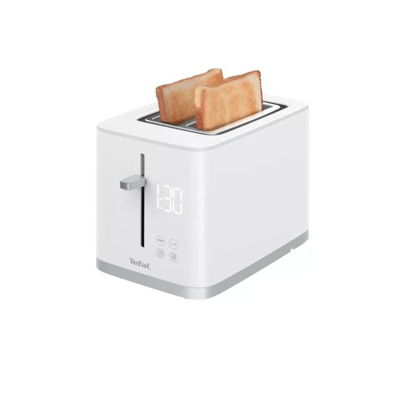 Toster Tefal Sense TT6931 — 2 kromki, 850 W, biały, 7 poziomów przyrumienienia, wyświetlacz LED