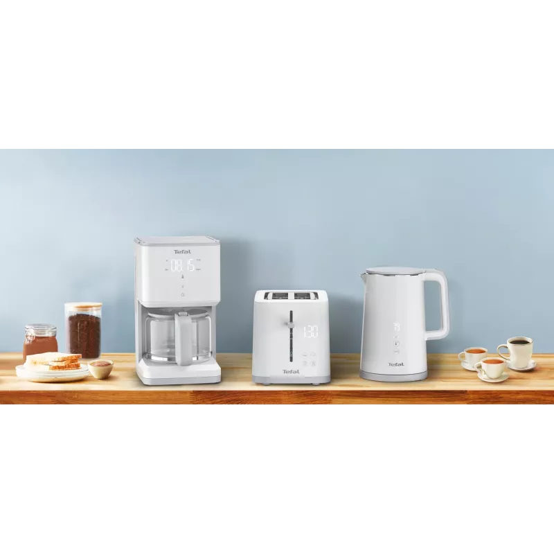 Toster Tefal Sense TT6931 — 2 kromki, 850 W, biały, 7 poziomów przyrumienienia, wyświetlacz LED